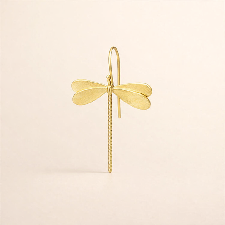 Vintage Gold Dragonfly Earrings