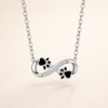 Infinity Paw Print Necklace with Cubic Zirconia