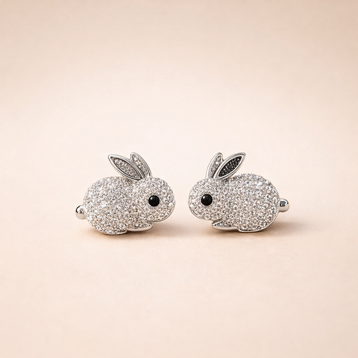 Cute Bunny Crystal Stud Earrings