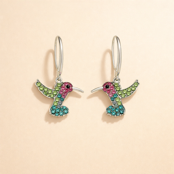 Colourful Hummingbird Sparkle Earrings