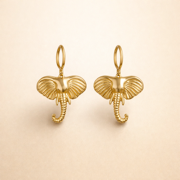 Elephant Charm Hoop Earrings