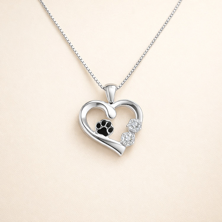 Paw and Heart Pendant with Infinity Charm
