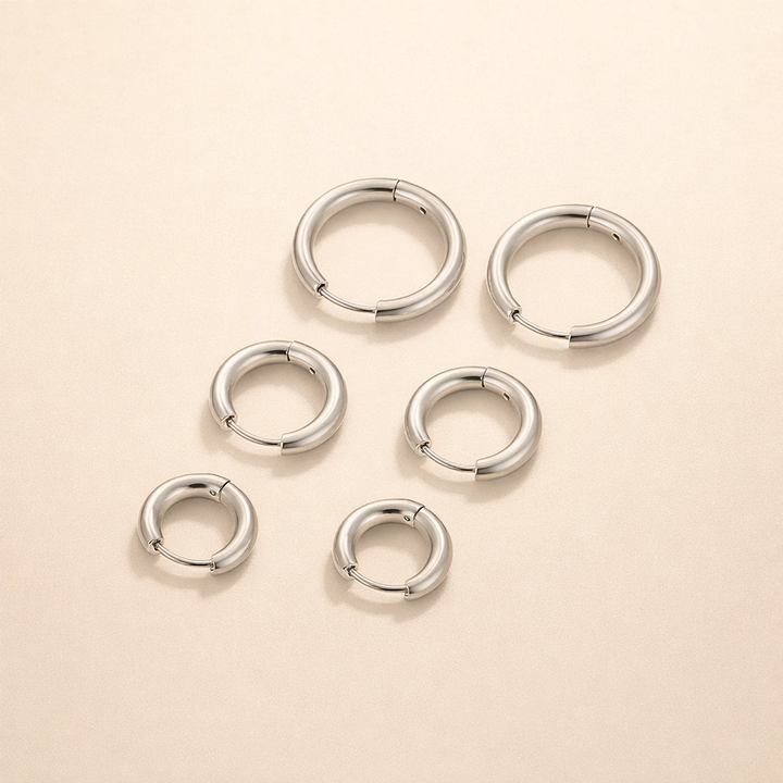 Silver Trio Mini Hoop Set