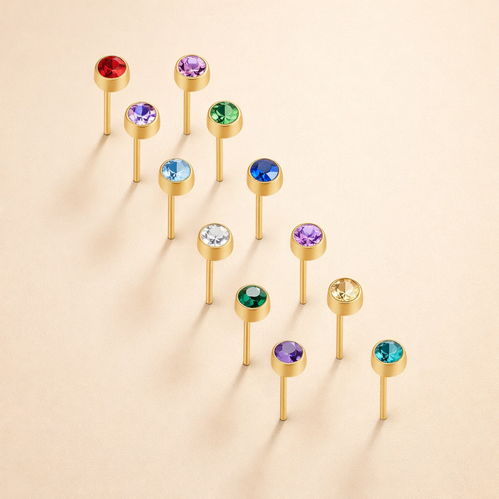 Birthstone Stud Earrings