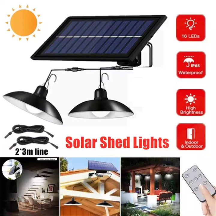 TwinRay Wireless Solar LED Lamp Set with Remote Control