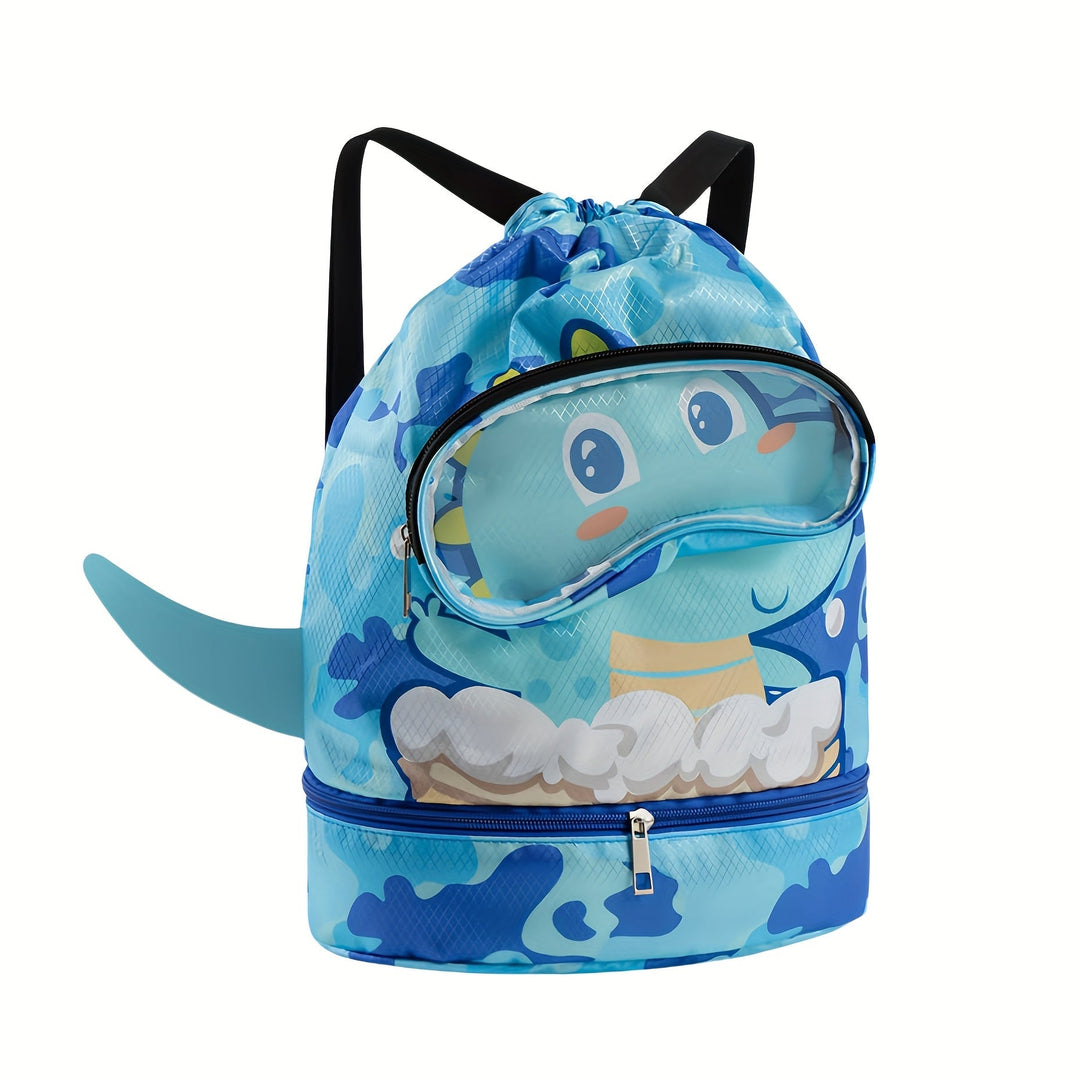 Ocean-Themed Swim Backpack - Waterproof with Wet/Dry Separation