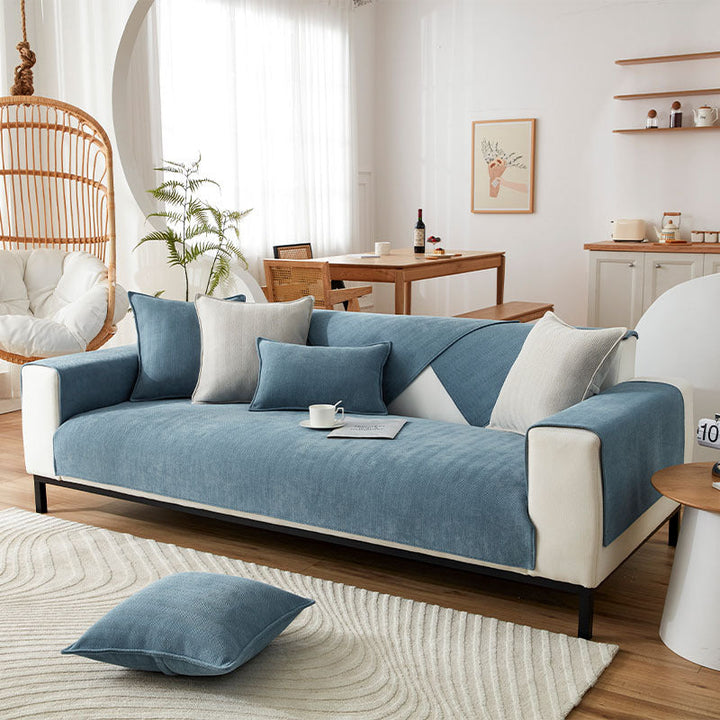 AestheticCover™ | Chenille Sofa Cover with Herringbone Pattern