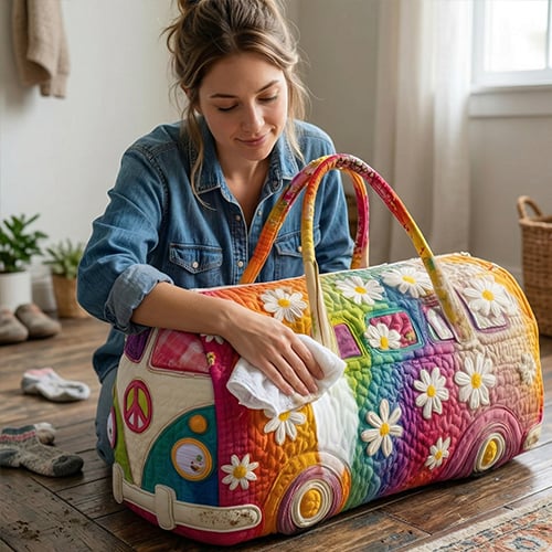 FloraVoyage – Padded Travel Bag with Floral Pattern