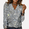 V-Neck Sequin Sweater for Women