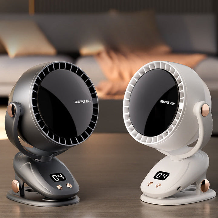 Bladeless Portable Fan with Digital Display – Quiet and Rechargeable for Indoor and Outdoor Use