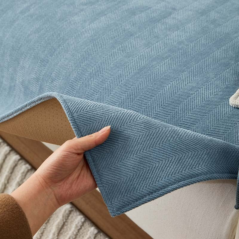AestheticCover™ | Chenille Sofa Cover with Herringbone Pattern