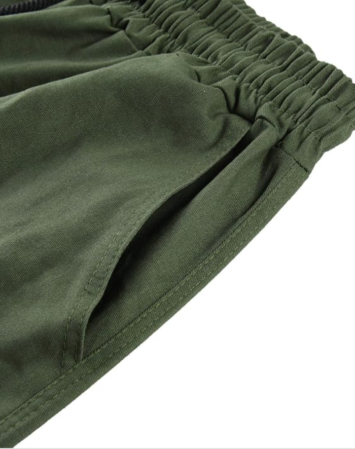 Men's Multi-Pocket Trousers with Adjustable Waist