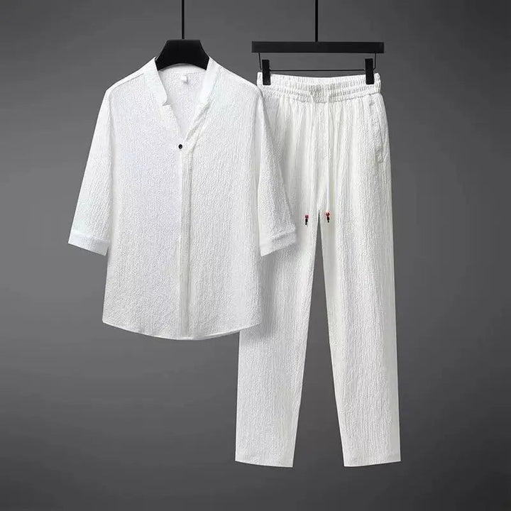 Vintage Linen Tracksuit Men's 2-Piece Set