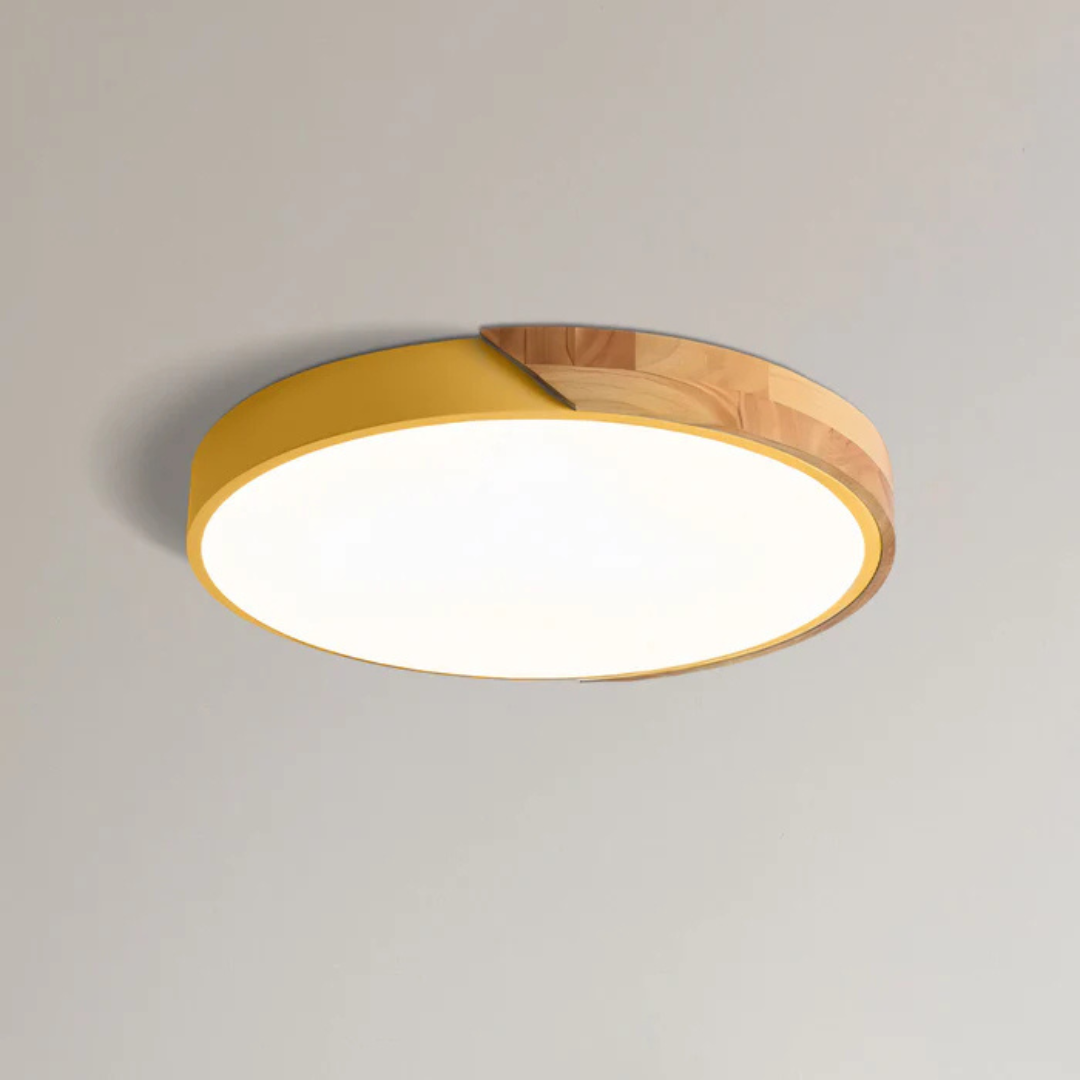Delos Skandi Wooden Ceiling Lamp | Natural LED Design Light