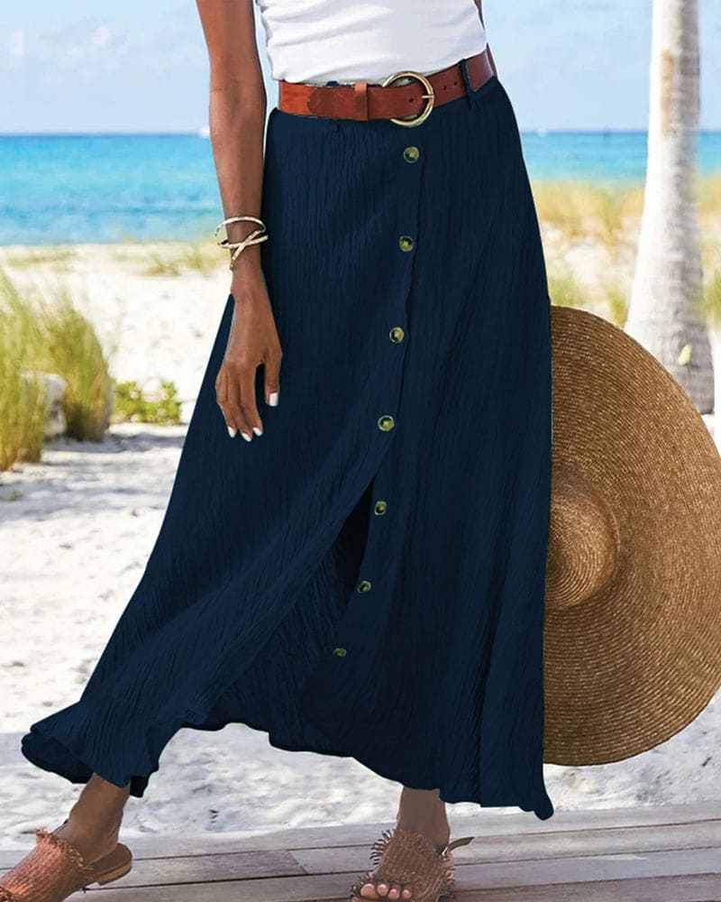 Women’s Long Monochrome Skirt – Elegant Style for Any Occasion