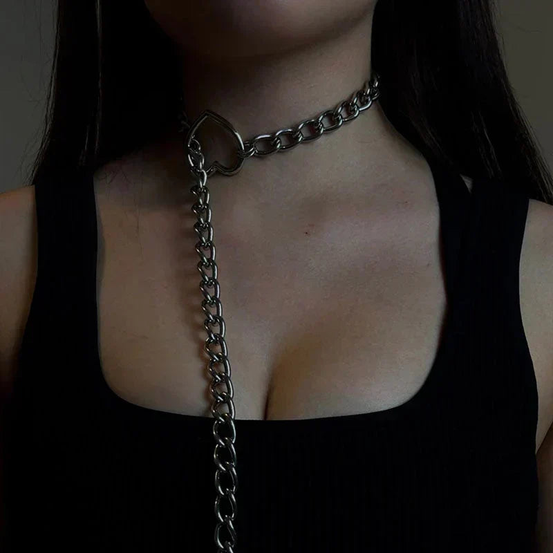 Gothic-Punk Heart-Shaped Necklace