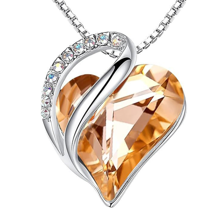 Geometric Heart Of The Ocean Crystal Necklace