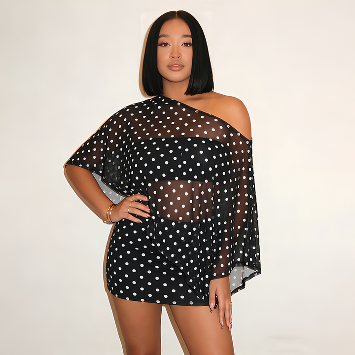 Women’s Claw Print Off Shoulder Top and Bodycon Midi Skirt Set