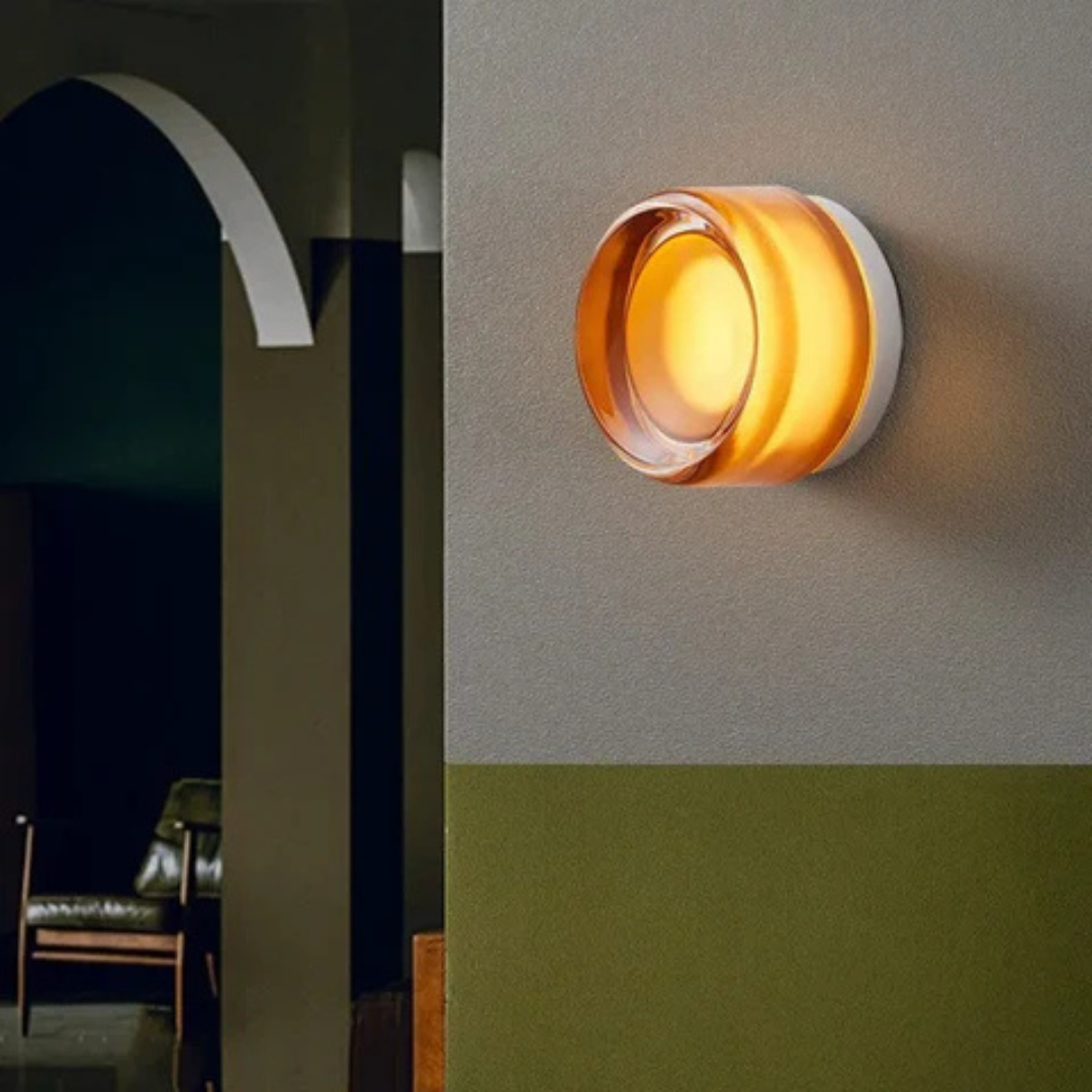Modern Round Glass LED Wall Light, 1 Light