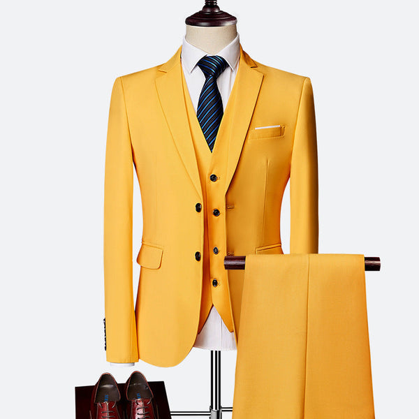 Three-Piece Slim Fit Suit for Men