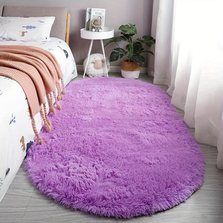 Oval Plush Rug – Soft Rug and Style for Bedroom and Living Room Décor