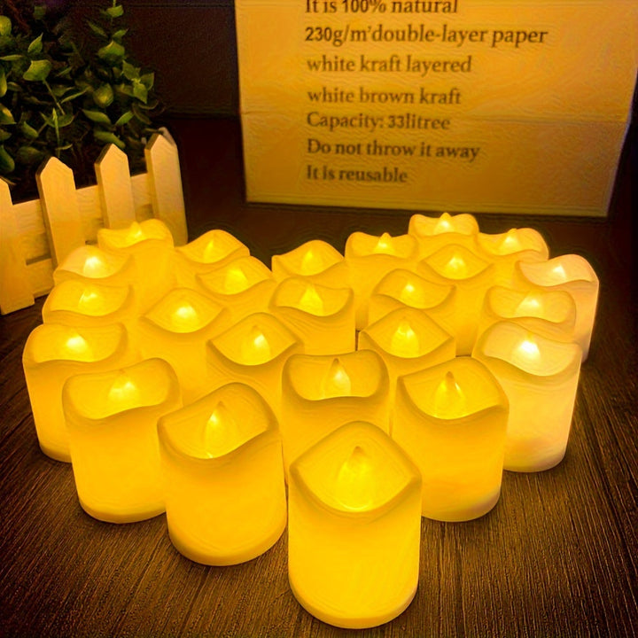 Battery-Operated Flameless LED Candles – 24–96 Pieces
