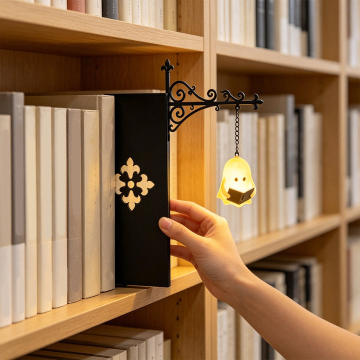 Library Lantern Decorative Bookshelf Lighting Retro Library Lantern Bookshelf Lamp Multifunctional Warm LED Nightlight Ornament Halloween Decoration