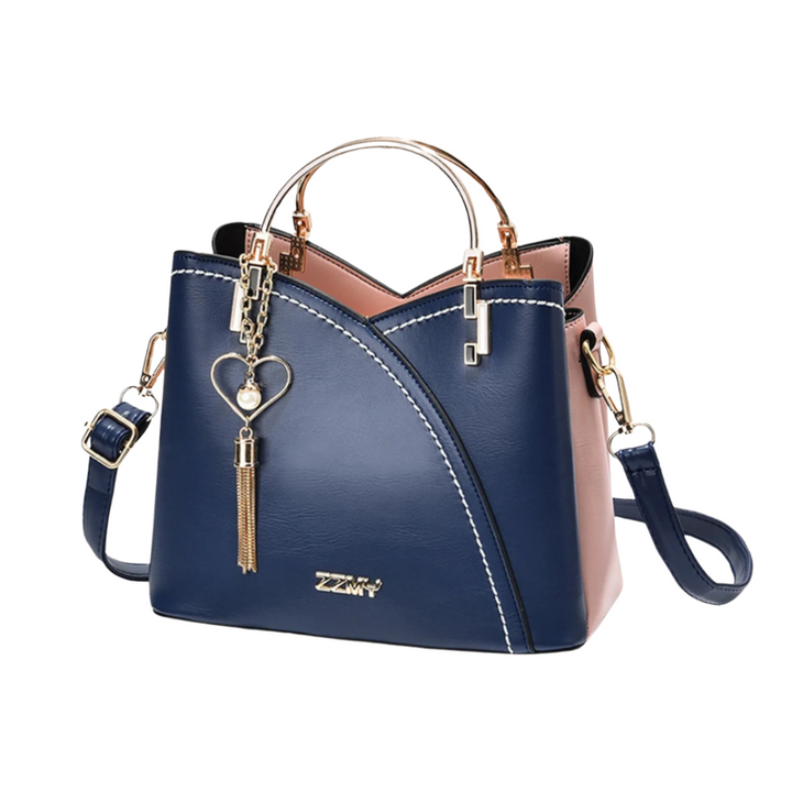 Vintage Patchwork PU Leather Handbag for Women
