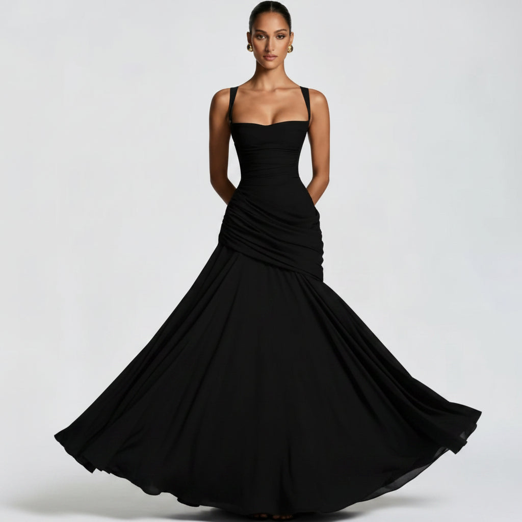 Casual Long-Sleeve Slim-Fit Minimalist Slip Long Slim-Fit Solid Color Sheath Dress