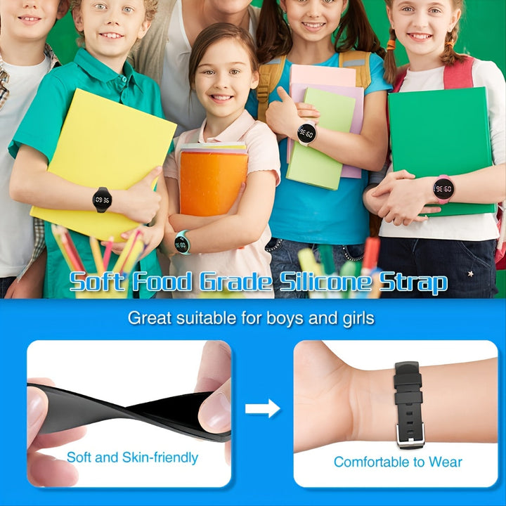 Digital LED Watch with Step Counter and Vibrating Alarm – Fitness Tracker for Children