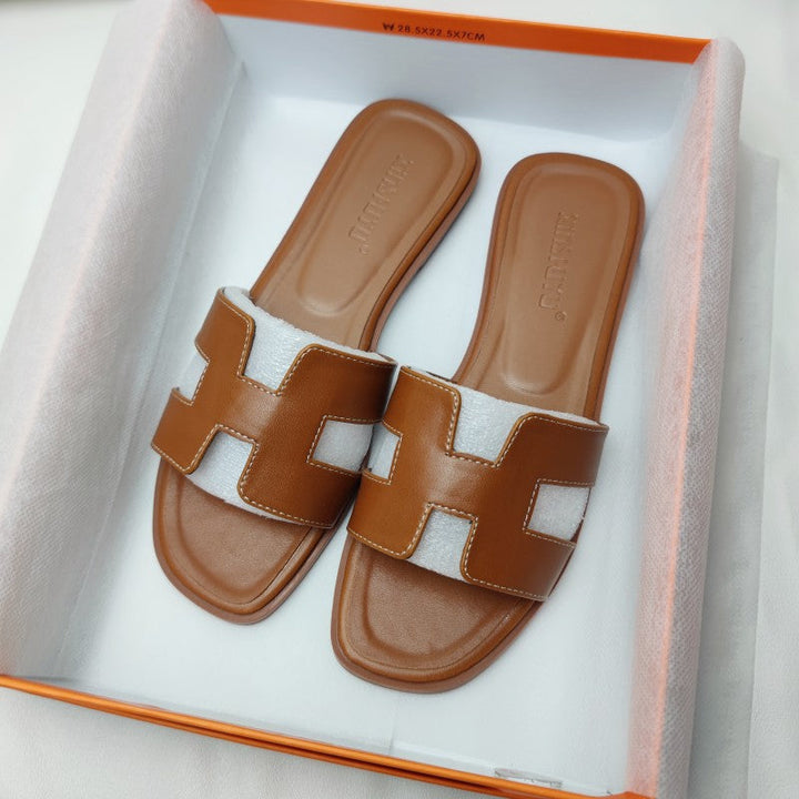 Damensandalen mit H-Steg aus veganem Leder - Bequem und elegant
