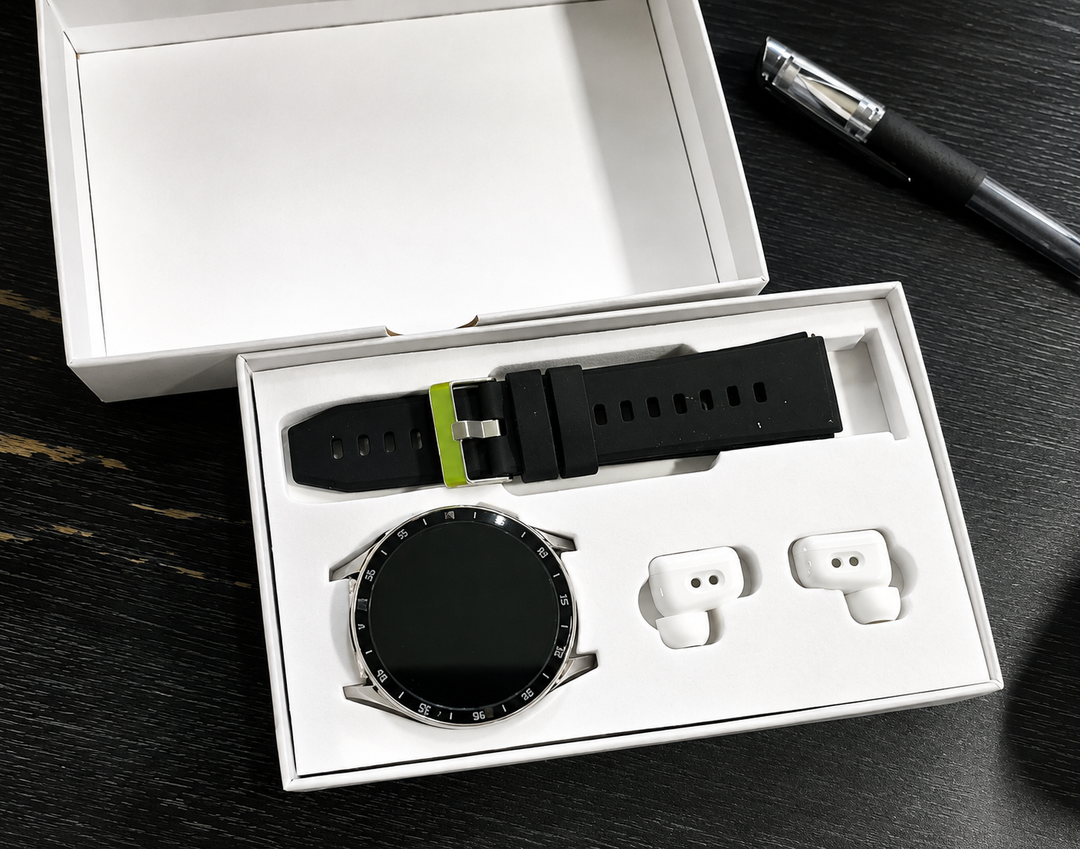 PrestigeTrack EchoWrist | Smartwatch mit Bluetooth-Kopfhörern für Fitness- und Gesundheitsüberwachung
