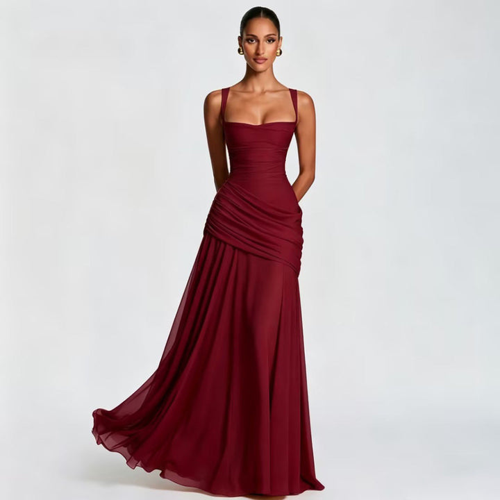 Casual Long-Sleeve Slim-Fit Minimalist Slip Long Slim-Fit Solid Color Sheath Dress