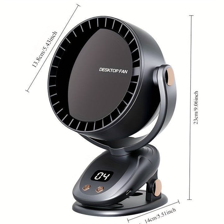 Bladeless Portable Fan with Digital Display – Quiet and Rechargeable for Indoor and Outdoor Use