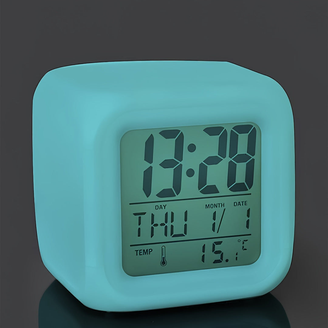 Digital LED Clock with Temperature Display – Quiet and Bright for Any Room