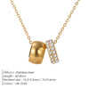Duo Ring Necklace with Double Circle Pendant