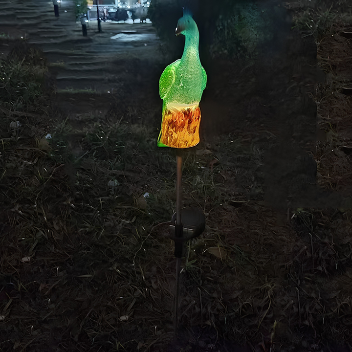 Resin Solar-powered Peacock Landscape Lamp