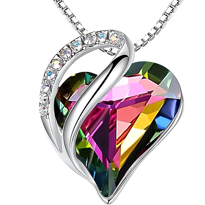 Geometric Heart Of The Ocean Crystal Necklace
