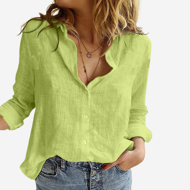 JacobNora AUS – Women's Blouse Made of Linen Blend