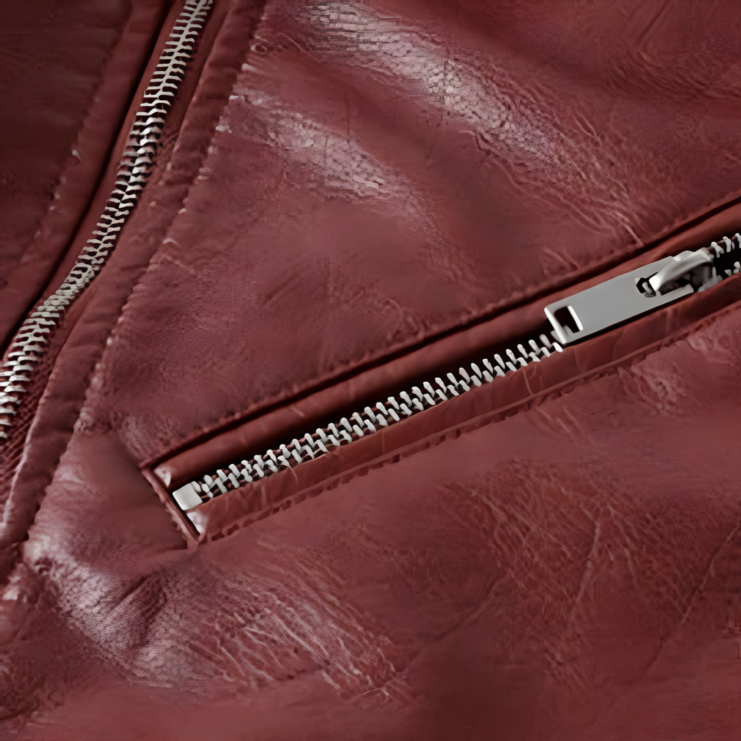 Cropped Belted Asymmetric Faux Leather Jacket