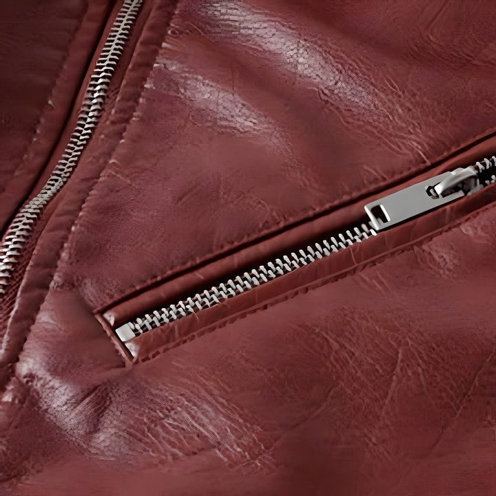 Cropped Belted Asymmetric Faux Leather Jacket