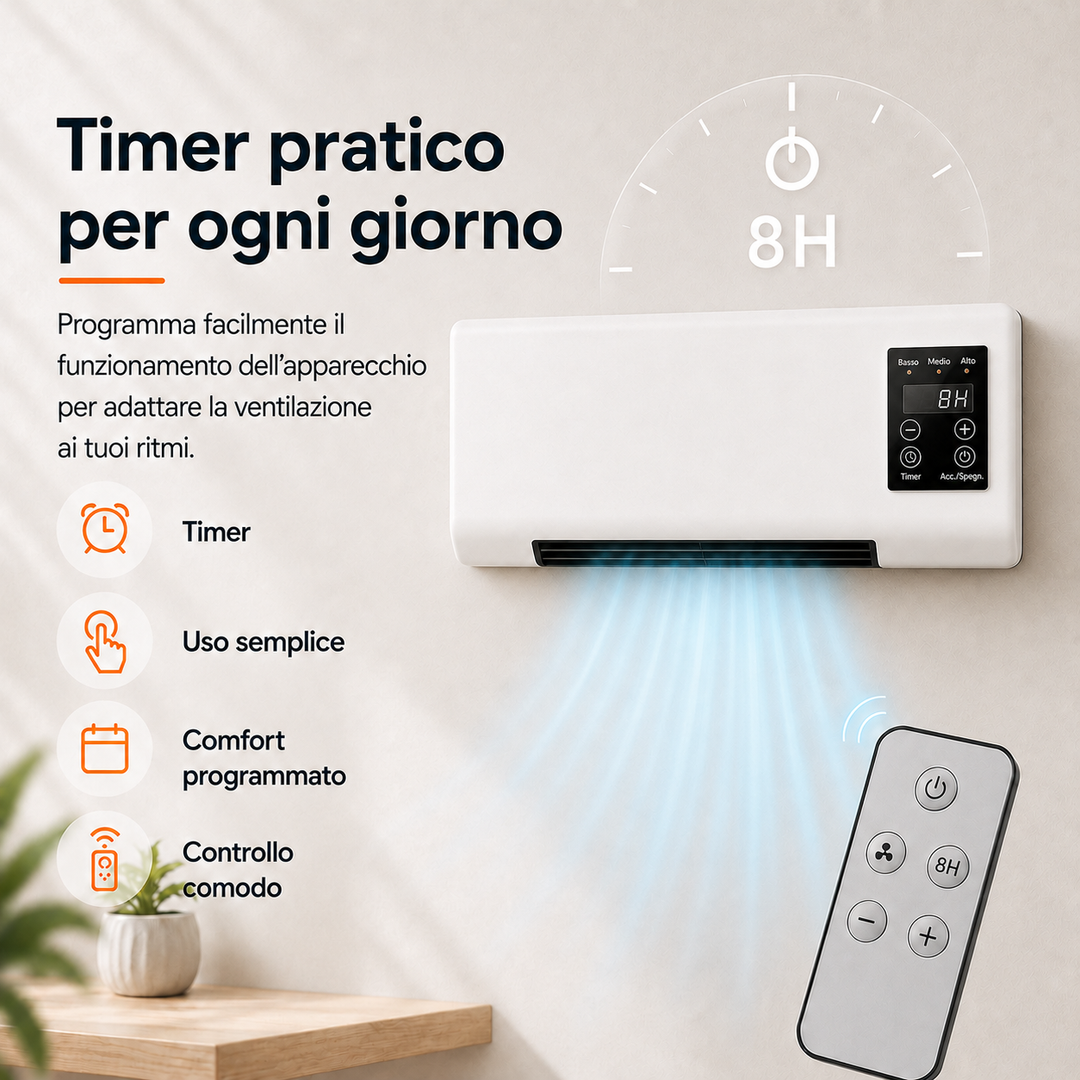 Compact Wall Fan – Portable Cooling with Remote Control