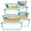 Set of 8 Glass Food Storage Containers – Bento Meal Prep Containers, Airtight, with Leak-Proof Lids, Suitable for Microwave, Oven, Freezer and Dishwasher, BPA-Free