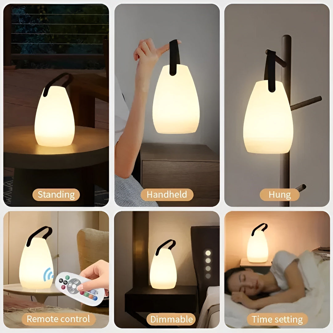 Kabellose, wasserdichte LED-Tischlampe für innen und außen - Lumora