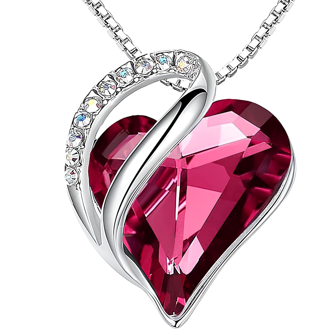 Geometric Heart Of The Ocean Crystal Necklace