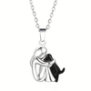 Fashion Little Girl And Dog Hug Necklace