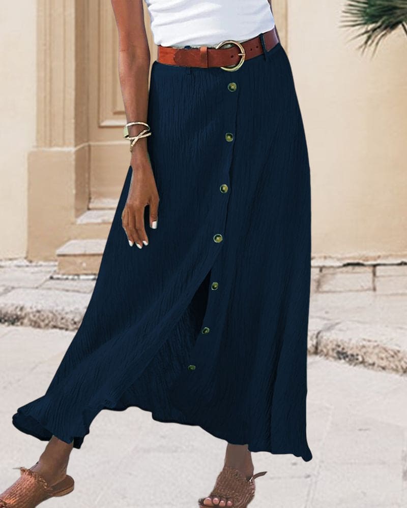 Women’s Long Monochrome Skirt – Elegant Style for Any Occasion