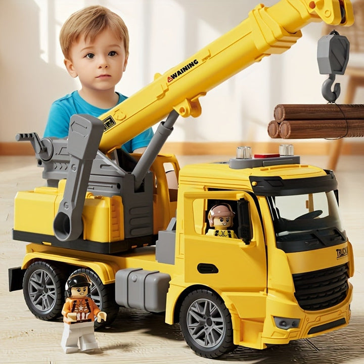 Crane Truck Toy with Light and Sound – Movable Arm for Construction Role Play