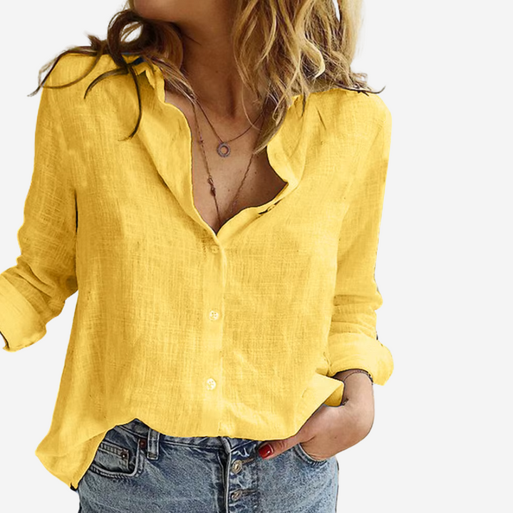 JacobNora AUS – Women's Blouse Made of Linen Blend