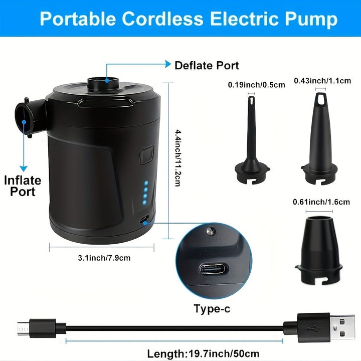 Portable USB Air Pump – Compact Wireless Inflator for Outdoor Use